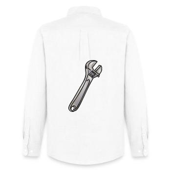 Universal wrench - English - Men's Oxford Shirt by Stanley/Stella - white - Back - AI Model Male 185 dark (185cm)
