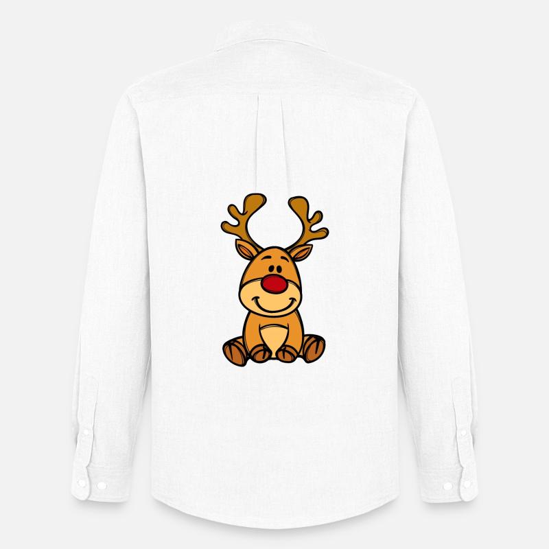 Rudolf Weihnachten Rentier - Männer Oxford Hemd von Stanley/Stella - Weiß