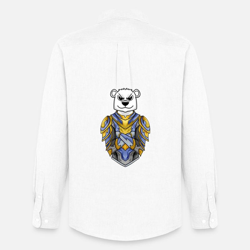 Ritter Eisbär cool Bär Polarbär - Männer Oxford Hemd von Stanley/Stella - Weiß