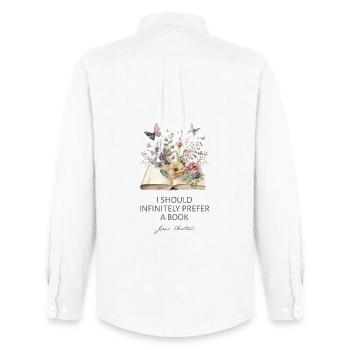 I Should Infinitely Prefer A Book II - Jane Austen - Men's Oxford Shirt by Stanley/Stella - white - Back - AI Model Male 185 dark (185cm)
