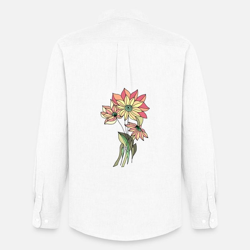 Blumen - Männer Oxford Hemd von Stanley/Stella - Weiß
