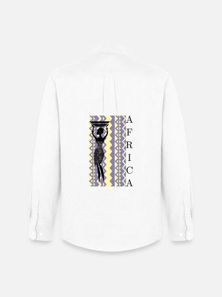 African silhouette with basket - Men's Oxford Shirt by Stanley/Stella - white