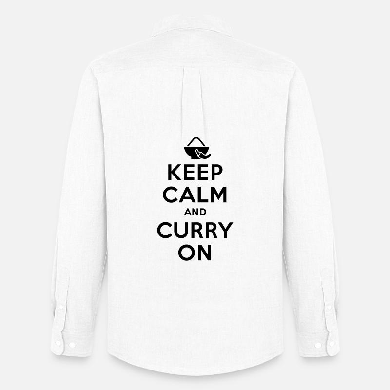 Keep calm and curry on - Männer Oxford Hemd von Stanley/Stella - Weiß