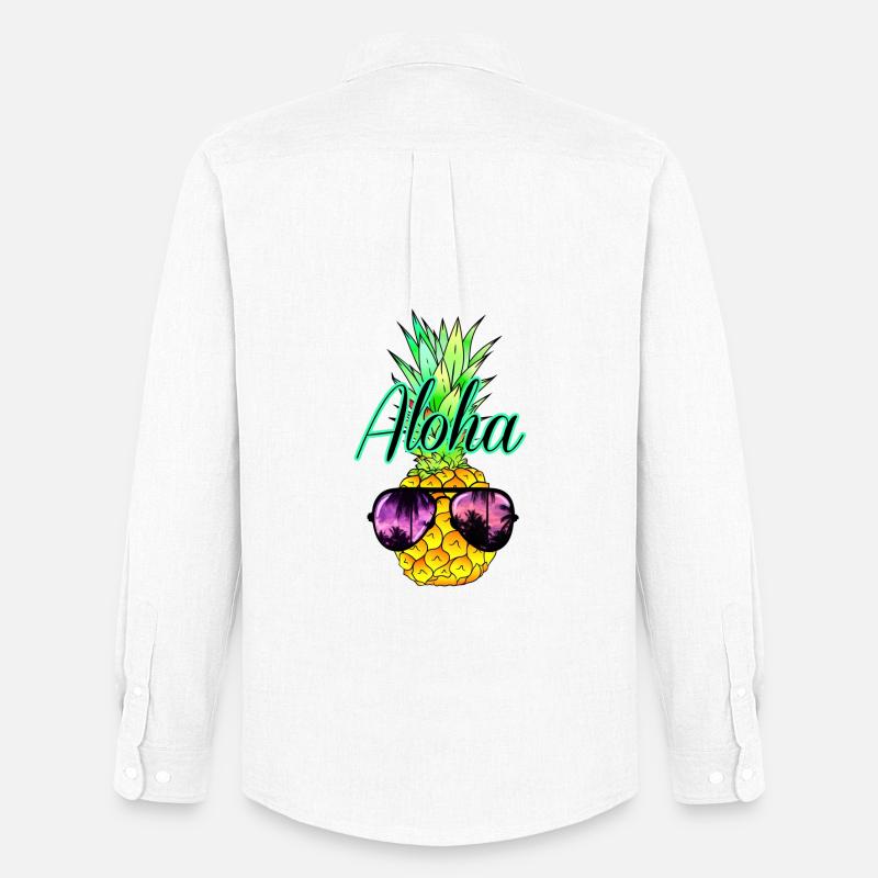 Ananas Aloha - Männer Oxford Hemd von Stanley/Stella - Weiß