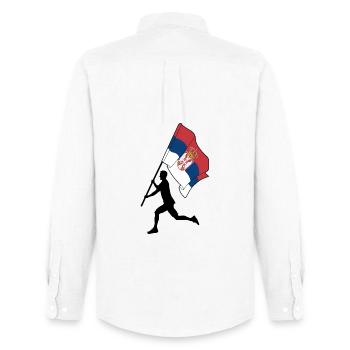 Drapeau Serbie homme courant - Chemise Oxford homme Stanley/Stella - blanc - Dos - AI Model Male 185 dark (185cm)