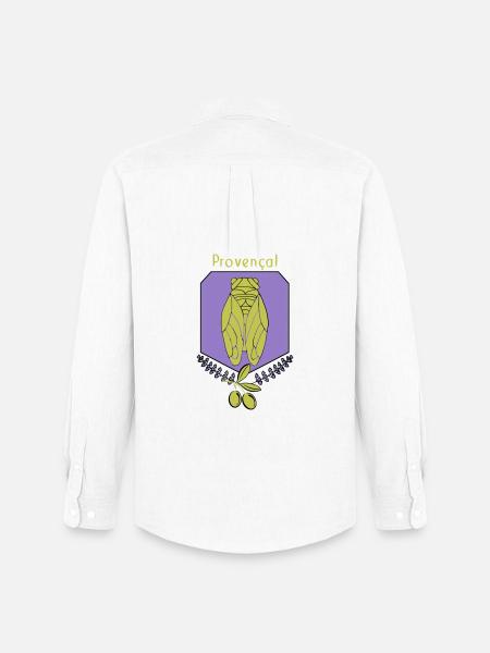 cigale Provençale avec Olives - Chemise Oxford homme Stanley/Stella - blanc