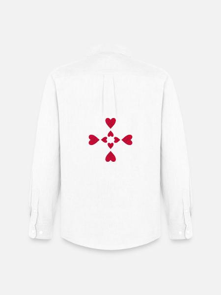 Glittering Cross Hearts - Men's Oxford Shirt by Stanley/Stella - white