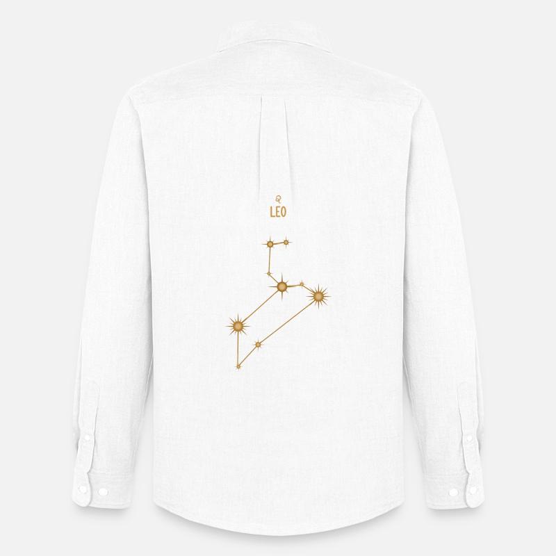 Löwe Sternzeichen Sternkonstellation Goldene Töne - Männer Oxford Hemd von Stanley/Stella - Weiß