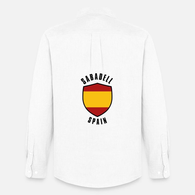 Sabadell Shield Spanien Farben - Männer Oxford Hemd von Stanley/Stella - Weiß
