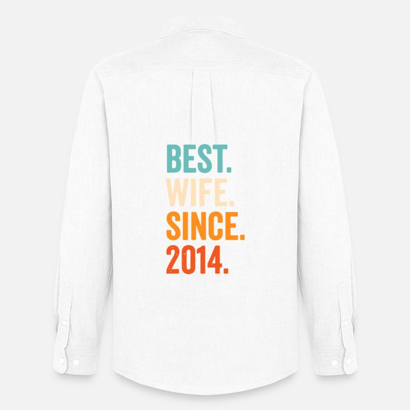 Beste Ehefrau seit 2014 - Männer Oxford Hemd von Stanley/Stella - Weiß