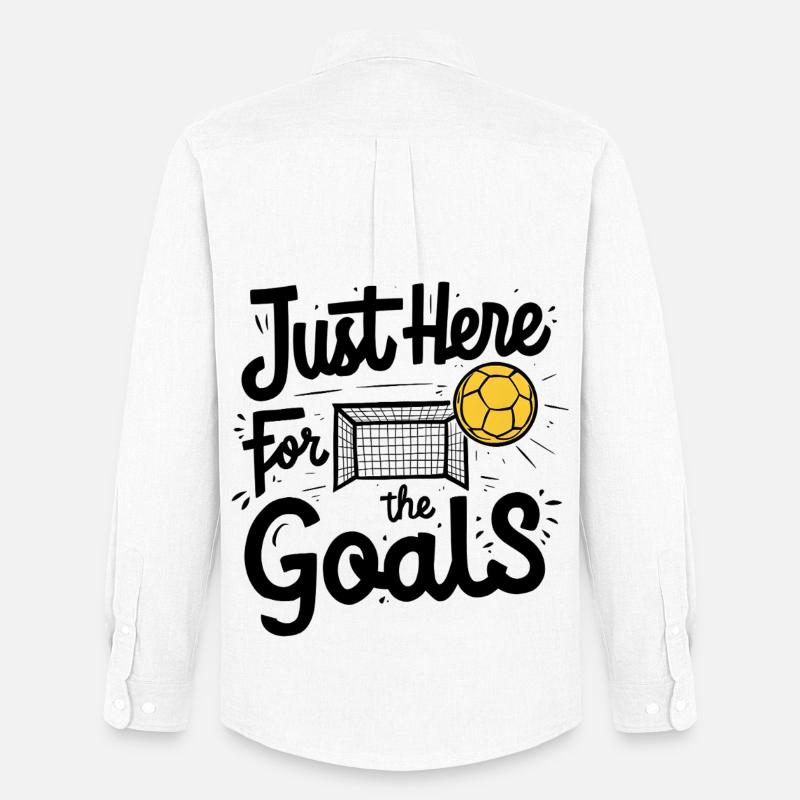 Just Here for the Goals - Männer Oxford Hemd von Stanley/Stella - Weiß