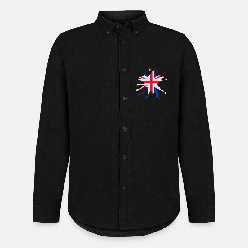 England Union Jack Klecks - Männer Oxford Hemd von Stanley/Stella - Schwarz