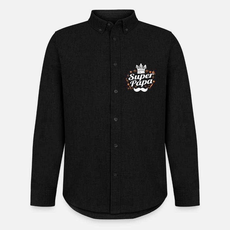 SUPER-VATER - Männer Oxford Hemd von Stanley/Stella - Schwarz
