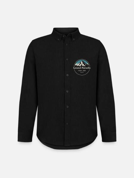 Wandern am Gran Paradiso Mountain - Männer Oxford Hemd von Stanley/Stella - Schwarz