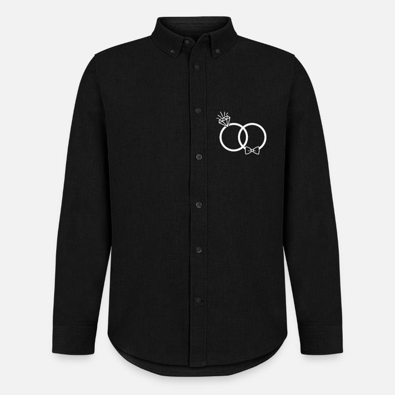 Eheringe - Männer Oxford Hemd von Stanley/Stella - Schwarz