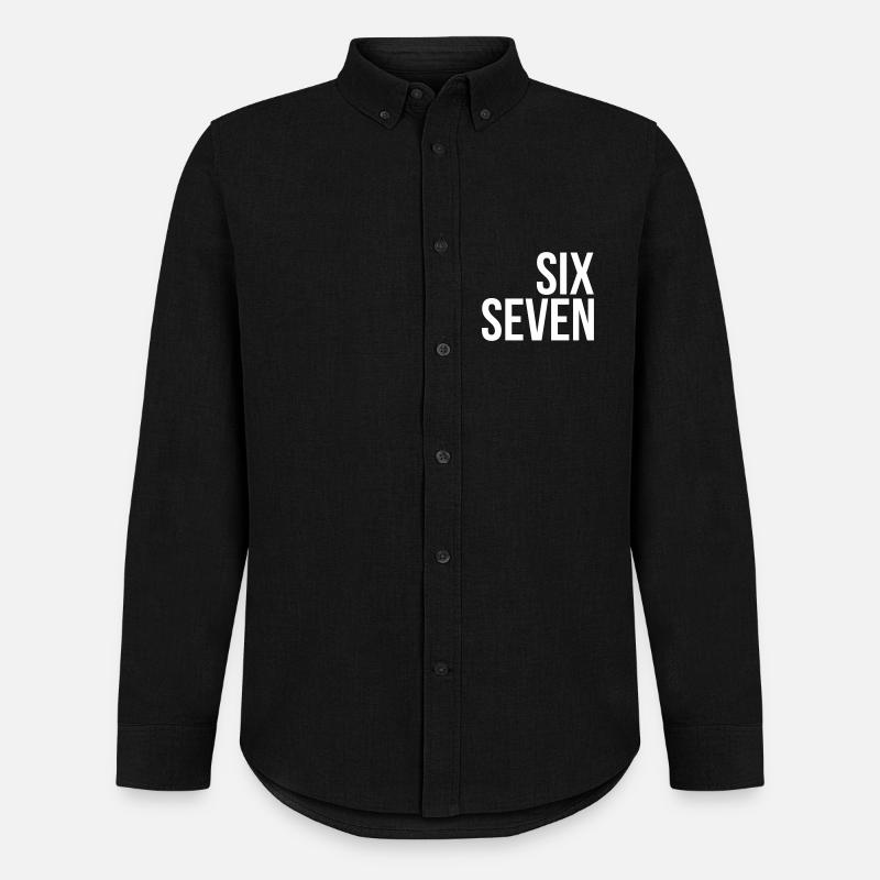 67 texte « six sept » - Chemise Oxford homme Stanley/Stella - noir