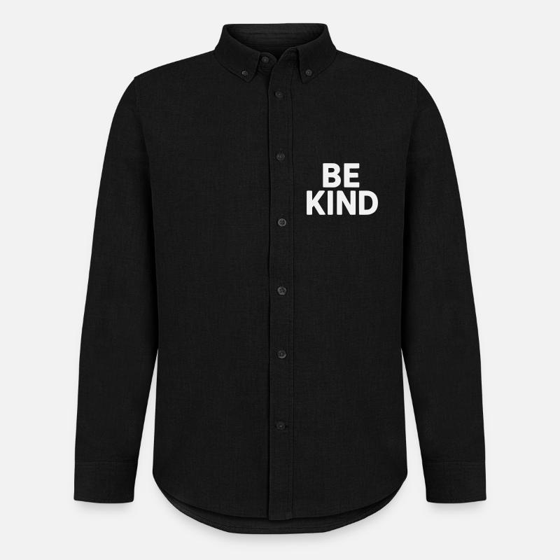 Be kind Slogan schlicht - Männer Oxford Hemd von Stanley/Stella - Schwarz