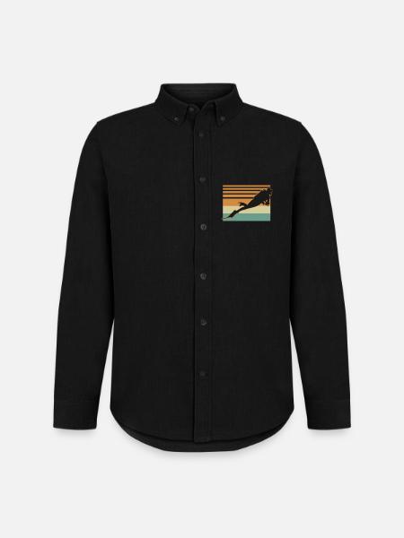 Diver Flag - Männer Oxford Hemd von Stanley/Stella - Schwarz