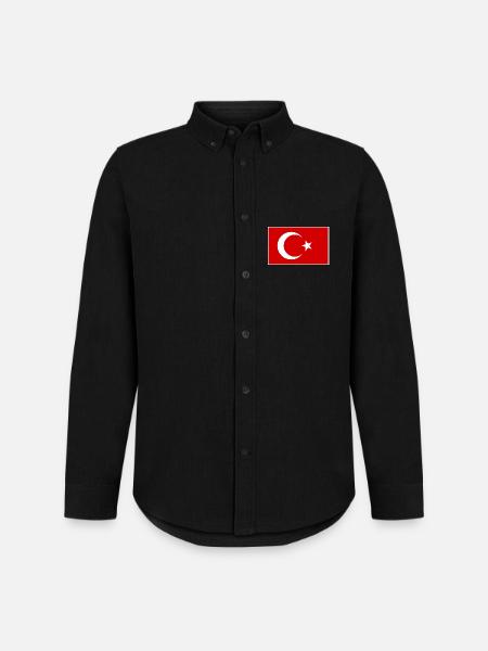 Turkey Türkiye Flag - Men's Oxford Shirt by Stanley/Stella - black