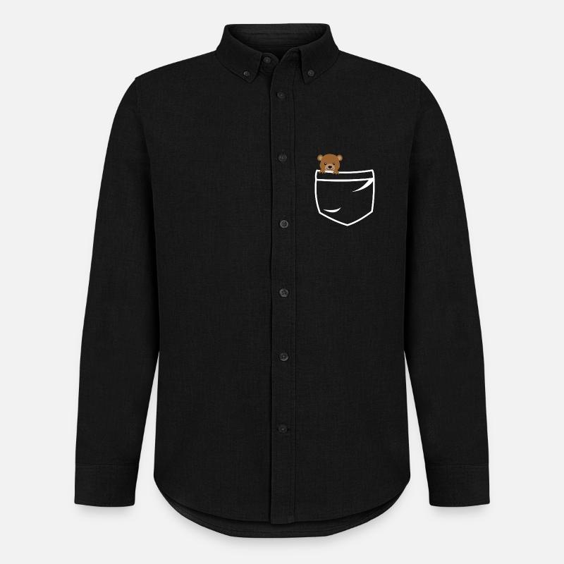 Teddy bear pockets - Männer Oxford Hemd von Stanley/Stella - Schwarz