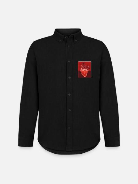 Heart Strawberry Fusion - Men's Oxford Shirt by Stanley/Stella - black