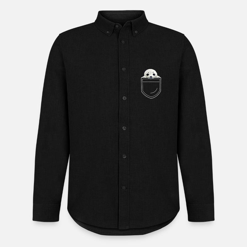 Robbe - Männer Oxford Hemd von Stanley/Stella - Schwarz