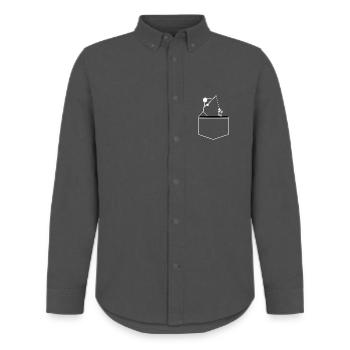 Pêcheur - Chemise Oxford homme Stanley/Stella - charbon - Devant - AI Model Male 185 dark (185cm)