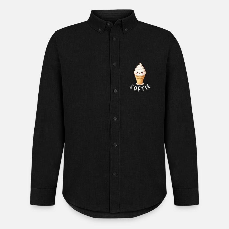 Softie. Softeis Liebe Eiscreme Statement - Men's Oxford Shirt by Stanley/Stella - black