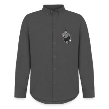 Petanque Spieler Rechtshänder - Männer Oxford Hemd von Stanley/Stella - Anthrazit - Vorne - AI Model Male 185 dark (185cm)