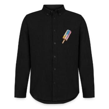 Regenbogen Eis am Stil - Männer Oxford Hemd von Stanley/Stella - Schwarz - Vorne - AI Model Male 185 dark (185cm)