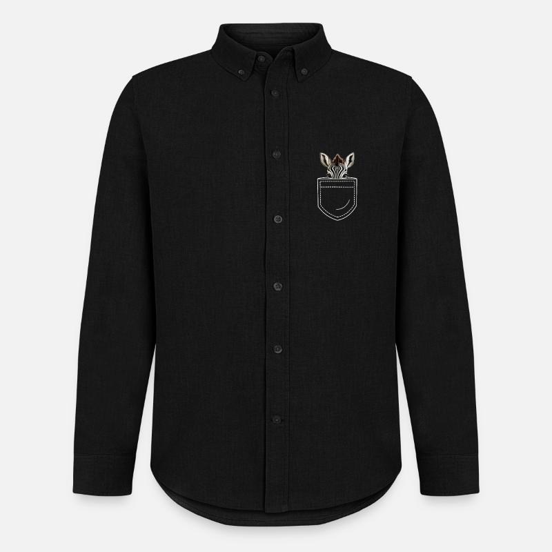 Zebra - Männer Oxford Hemd von Stanley/Stella - Schwarz