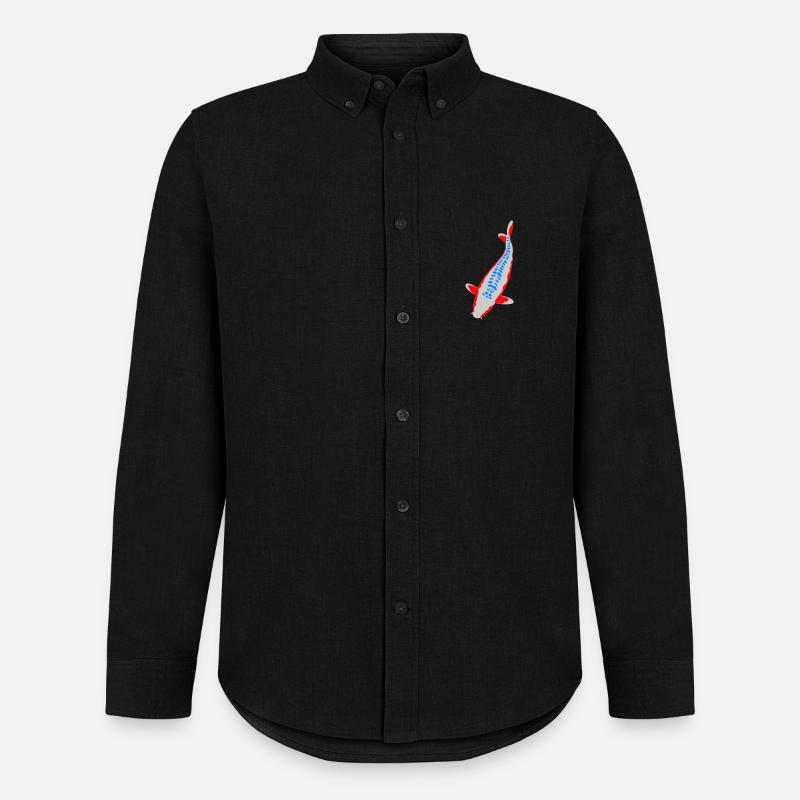 Koi - Nishikigoi - Männer Oxford Hemd von Stanley/Stella - Schwarz