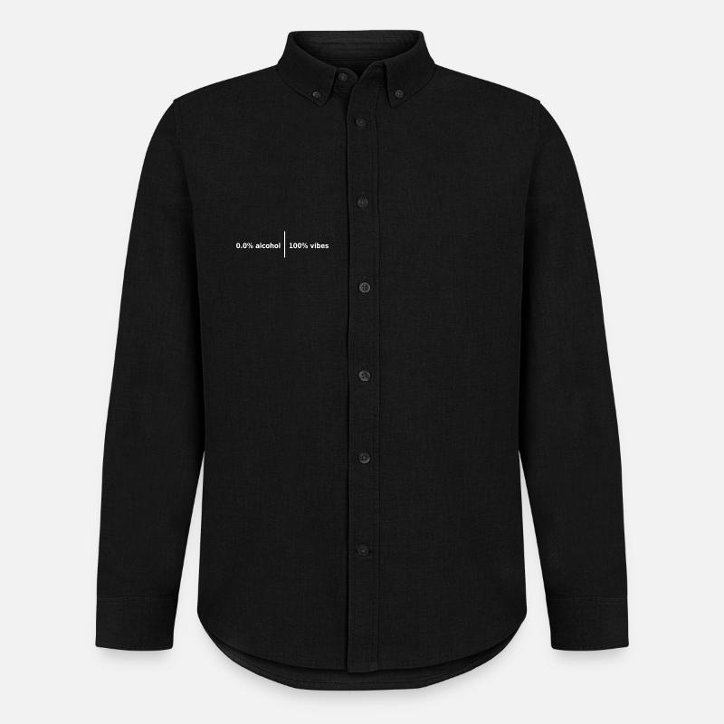 0,0 % Alkohol | 100% Vibes - Männer Oxford Hemd von Stanley/Stella - Schwarz