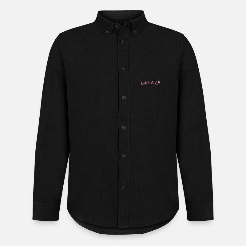 LA LA LA ricamato - Stanley/Stella Camicia Oxford uomo - nero