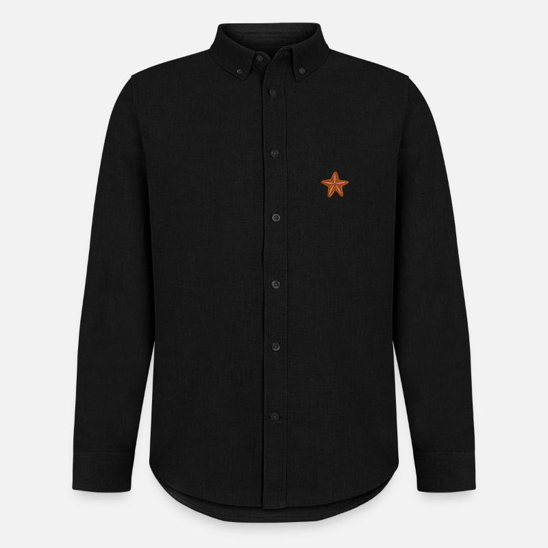 Seestern bestickt - Männer Oxford Hemd von Stanley/Stella - Schwarz