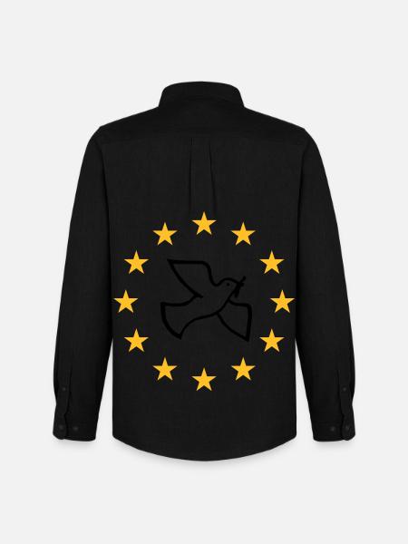 Europäische Friedenstaube - Männer Oxford Hemd von Stanley/Stella - Schwarz