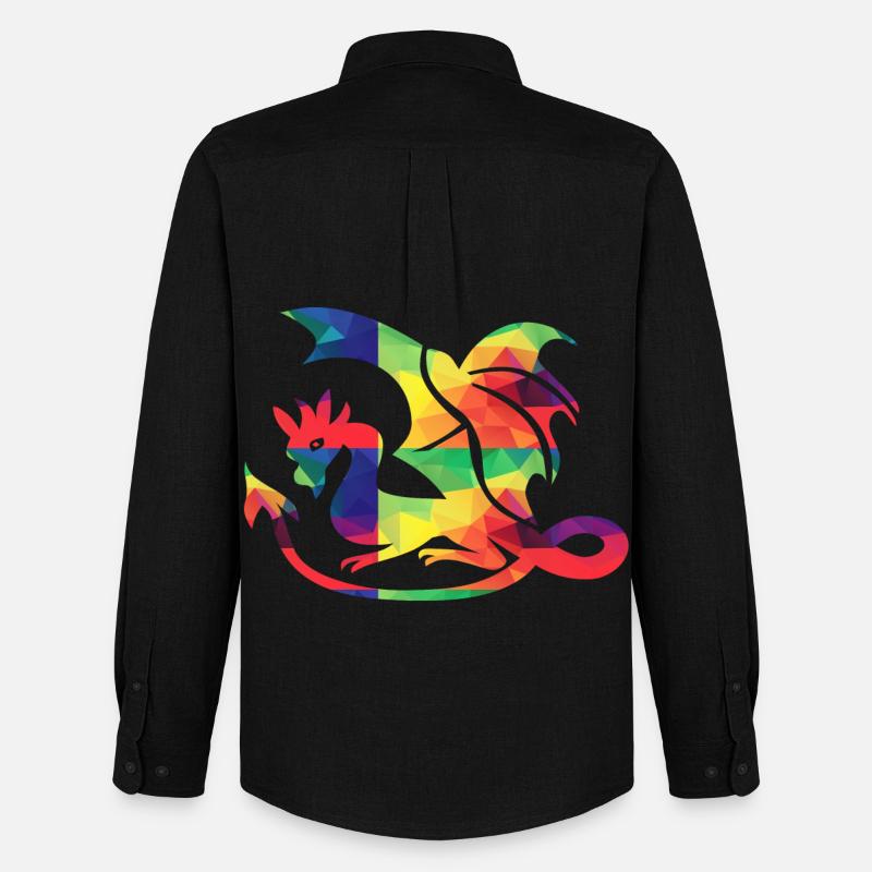 Bunter Drache - Männer Oxford Hemd von Stanley/Stella - Schwarz