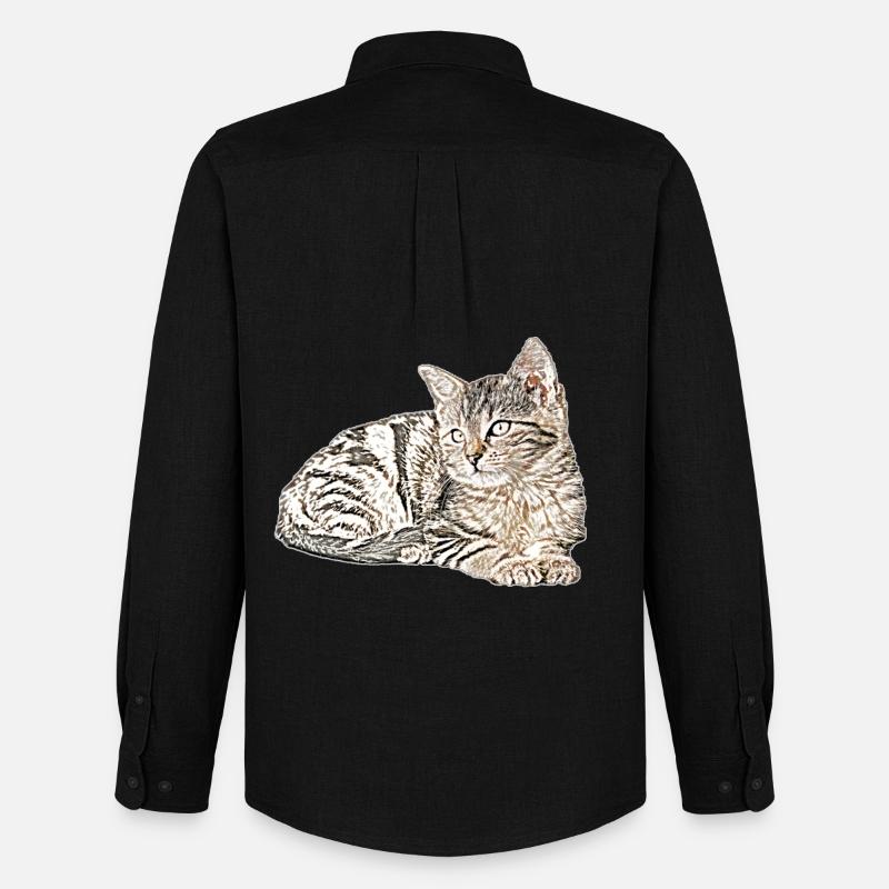 Süsse katze - Männer Oxford Hemd von Stanley/Stella - Schwarz