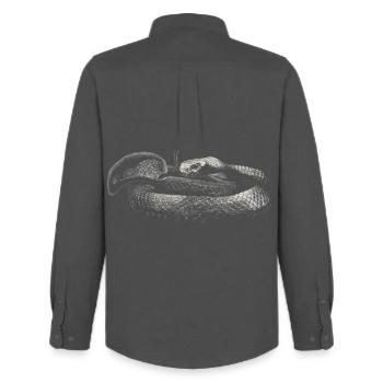 Snake - Chemise Oxford homme Stanley/Stella - charbon - Dos - AI Model Male 185 dark (185cm)
