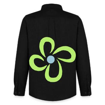 flower - Men's Oxford Shirt by Stanley/Stella - black - Back - AI Model Male 185 dark (185cm)
