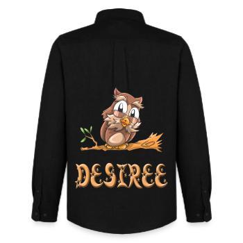 Chouette Désirée - Chemise Oxford homme Stanley/Stella - noir - Dos - AI Model Male 185 dark (185cm)