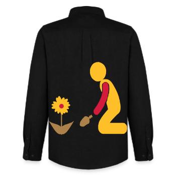 Garten - Männer Oxford Hemd von Stanley/Stella - Schwarz - Hinten - AI Model Male 185 dark (185cm)