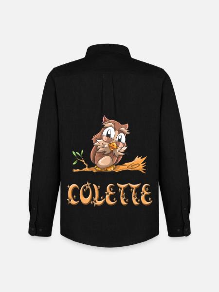 Eule Colette - Männer Oxford Hemd von Stanley/Stella - Schwarz