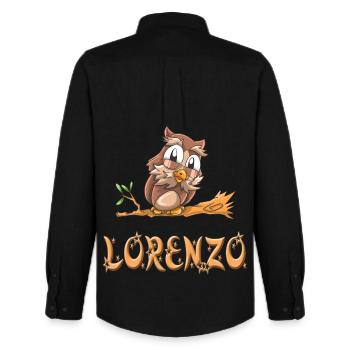 Owl Lorenzo - Chemise Oxford homme Stanley/Stella - noir - Dos - AI Model Male 185 dark (185cm)