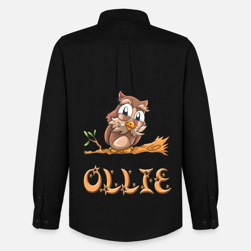 Eule Ollie - Männer Oxford Hemd von Stanley/Stella - Schwarz