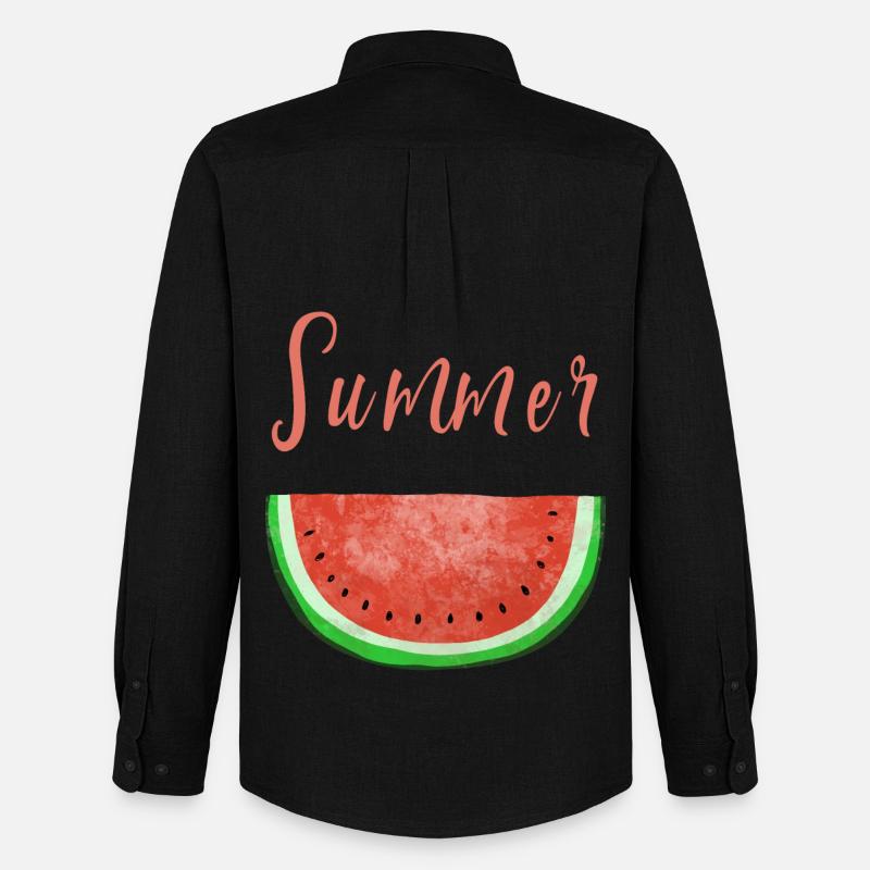 Summer Time Wassermelone - Melone - Sommer - Männer Oxford Hemd von Stanley/Stella - Schwarz