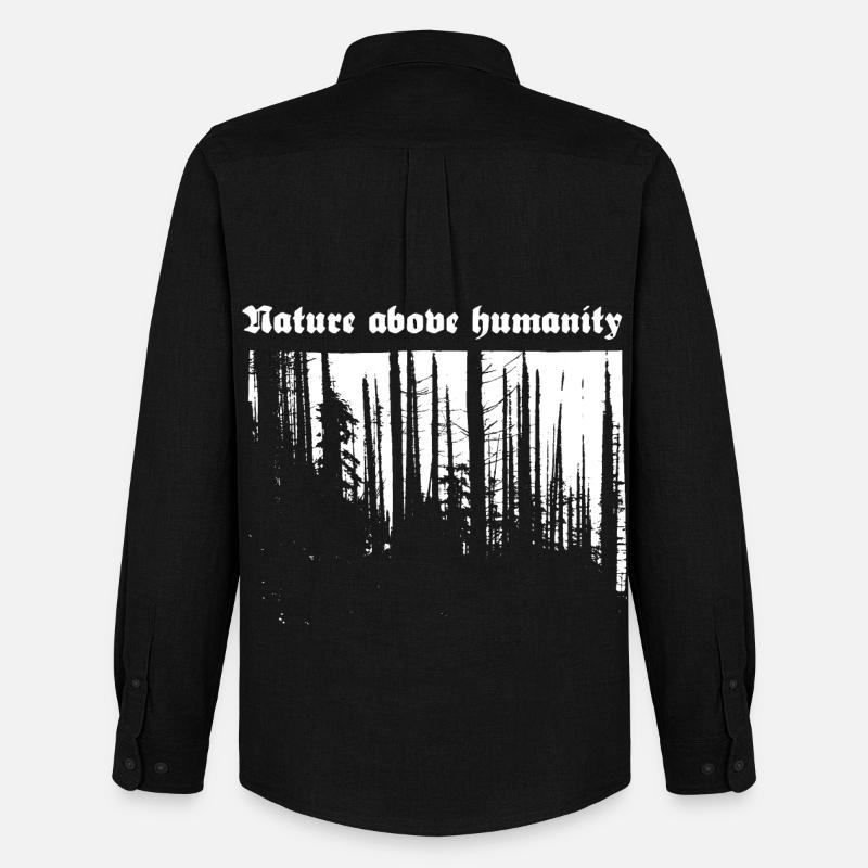 Nature above humanity - Männer Oxford Hemd von Stanley/Stella - Schwarz