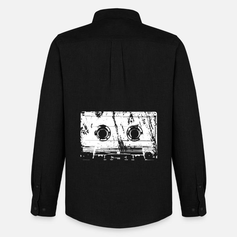 Musik Kassette - Männer Oxford Hemd von Stanley/Stella - Schwarz