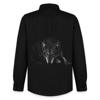 Loup - Chemise Oxford homme Stanley/Stella - noir - Dos - AI Model Male 185 dark (185cm)