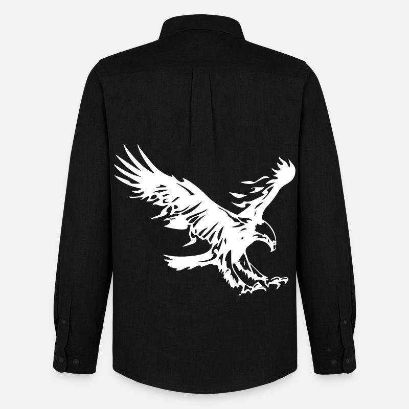 Flammender Adler - Männer Oxford Hemd von Stanley/Stella - Schwarz